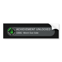 Achievement Unlocked Went Outside bumper stickers by Broly1337 Achievement Unlocked Went Outside bumper stickers
