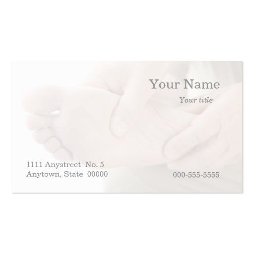 aching foot business card (front side)