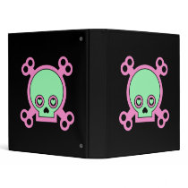 Acid Pink and Green Punk Skull Binder by mariannegilliand Acid Pink and Green Punk Skull Binder