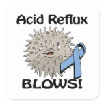 Acid Reflux Blows Awareness Design Stickers