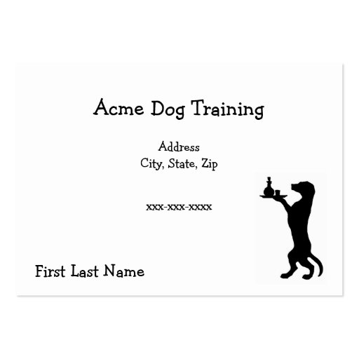 Acme Dog Training Business Cards (front side)