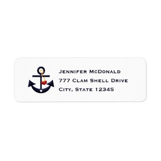 Anchor Return Address Labels Stickers With Heart