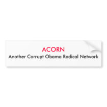 ACORN, Another Corrupt Obama Radical Network Bumper Sticker