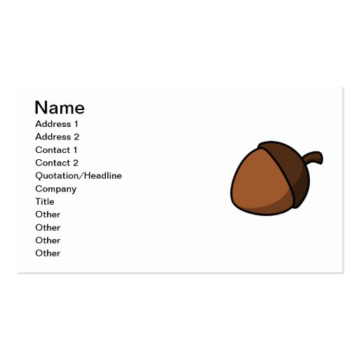 Acorn Business Card Template (front side)
