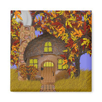 Acorn Faery Cottage Magnet by KirstenEdwards Acorn Faery Cottage Magnet