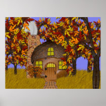 Acorn Faery Cottage Poster