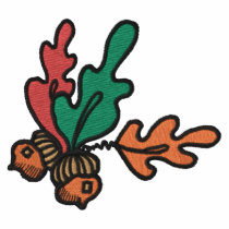 Acorn & Fall Leaves Embroidered T-Shirt Design embroidered shirts by mrssocolov Acorn & Fall Leaves Embroidered T-Shirt Design embroidered shirts