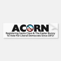 Acorn: Registering Santa Bumper Stickers