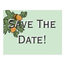 Acorn wedding save the date postcards