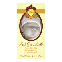 Acorn Woodland Birth Announcement Customized Photo Card