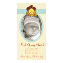 Acorn Woodland Birth Announcement Picture Card