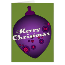 Acornament Purple Retro Christmas Ornament Greeting Card