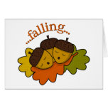 acorns falling (asleep) card