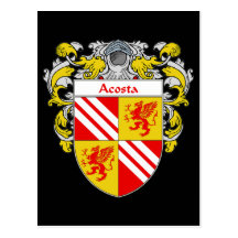 Acosta Coat of Arms (Mantled) Post Card