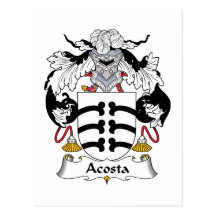 Acosta Family Crest Post Cards