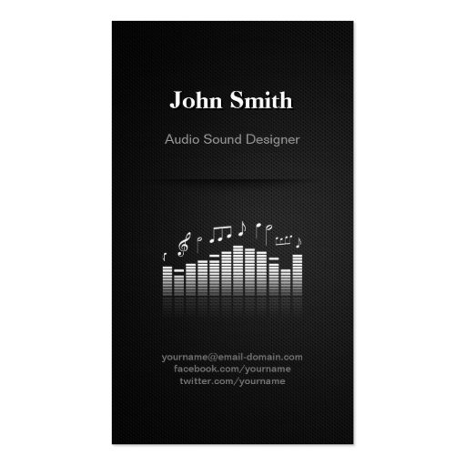 Acoustic Audio Sound Designer Engineer Director Business Card Templates (front side)