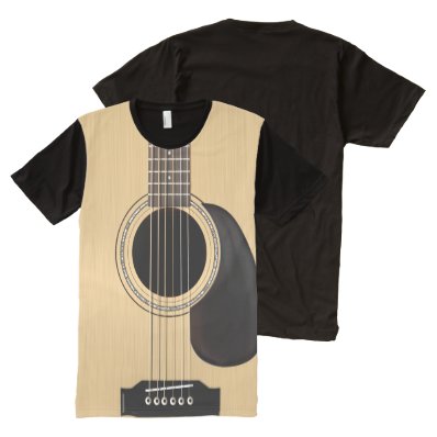 Acoustic Guitar All-Over Print T-shirt