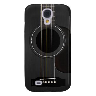 Acoustic Guitar Black Galaxy S4 Cases