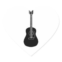 Acoustic Guitar Black Sticker