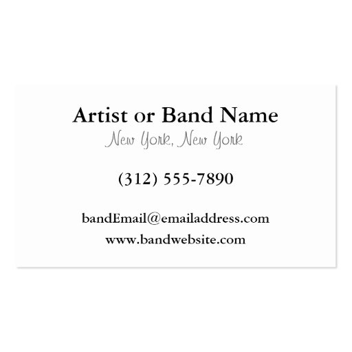 Acoustic Guitar Blue Expression Business Cards (back side)