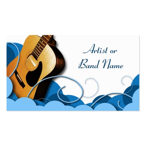 Acoustic Guitar Blue Expression Business Cards