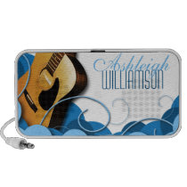 Acoustic Guitar Blue Expressions Doodle Speakers speakers