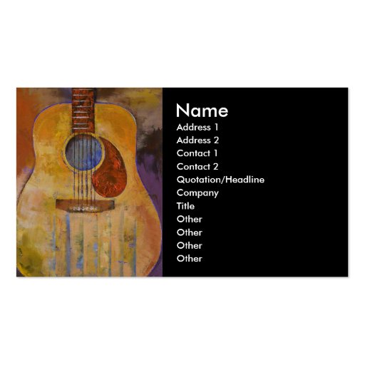 Acoustic Guitar Business Card (front side)
