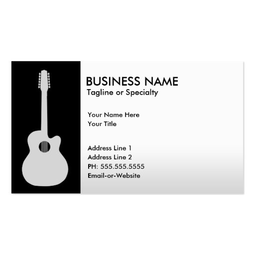 acoustic guitar business cards (front side)