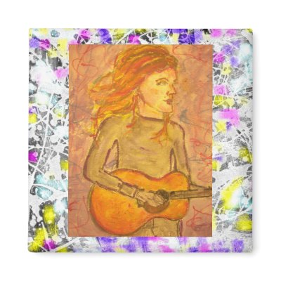 acoustic guitar drawing drip magnet by folkrockartist