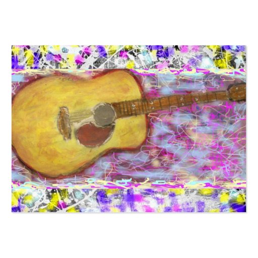 Acoustic Guitar Drip Painting Business Card Template (front side)