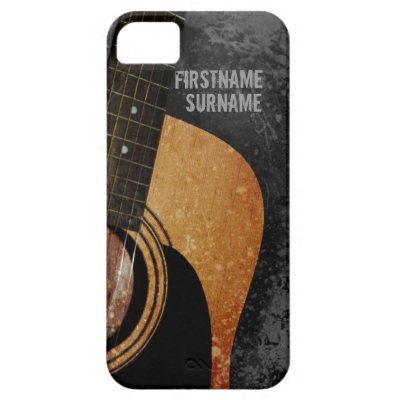 Acoustic Guitar Grey Grunge Custom iPhone 5 iPhone 5 Covers