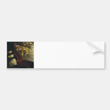 Acoustic Guitar Headstock Close-Up Bumper Sticker