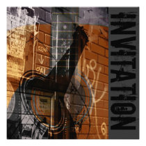 acoustic guitar jazz jam invitation invitations