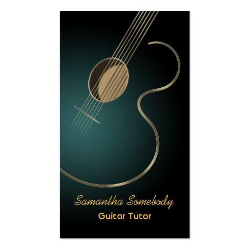 Acoustic Guitar Logo Business Card Template (front side)