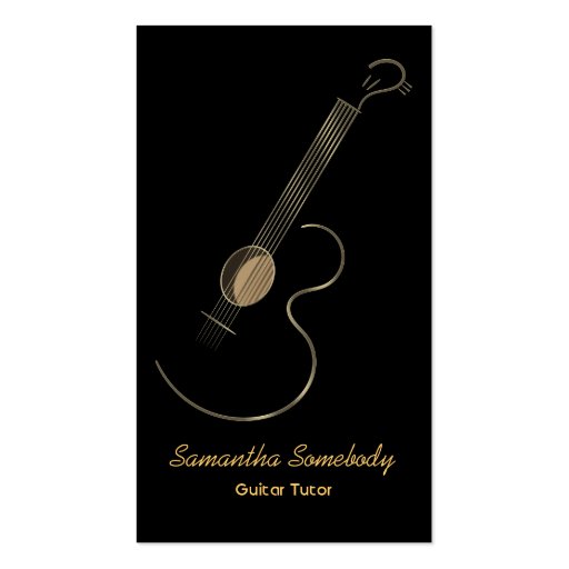 Acoustic Guitar Logo Business Card Template (front side)