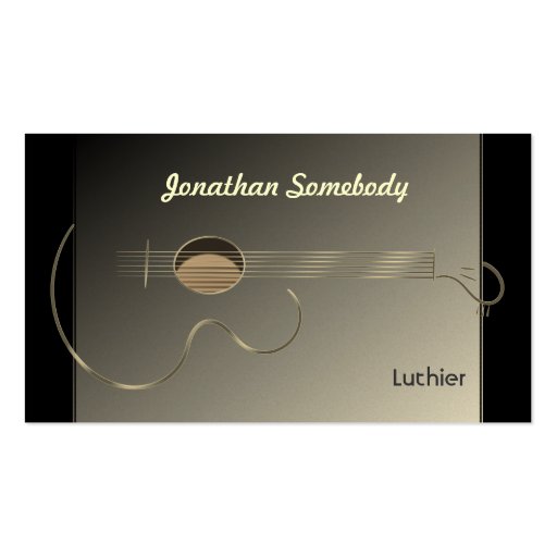 Acoustic Guitar Logo Business Card Template (front side)