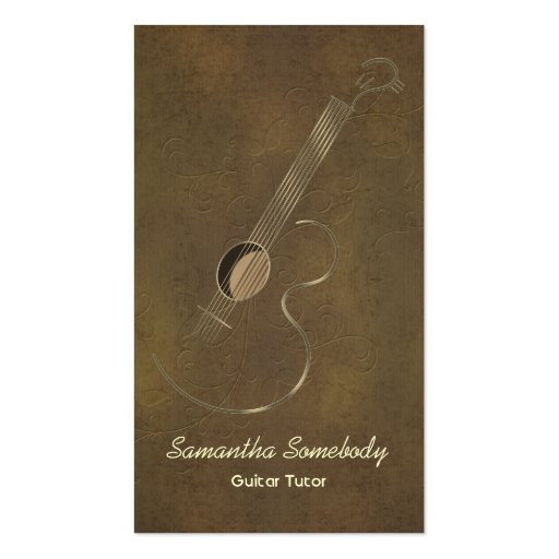Acoustic Guitar Logo Business Cards (front side)