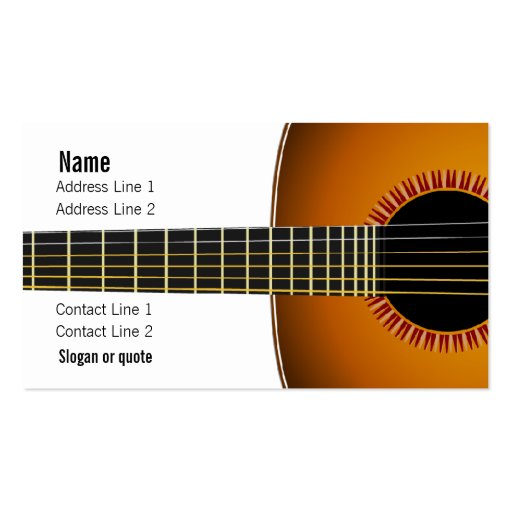 Acoustic Guitar Music Business Card (front side)