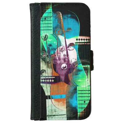Acoustic guitar music collage wallet phone case for iPhone 6/6S