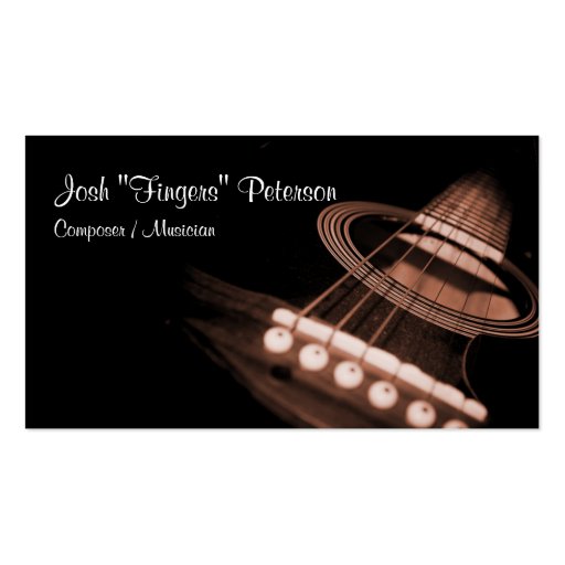 Acoustic Guitar Musician Brown Business Card