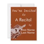 Acoustic guitar painting sepia toned version personalized invitation