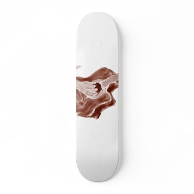 Acoustic guitar painting sepia toned version skate board deck by MusicianEvents