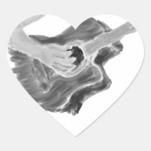 Acoustic guitar painting with arm, music art heart sticker