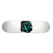 acoustic guitar player invert black turqoise skateboard