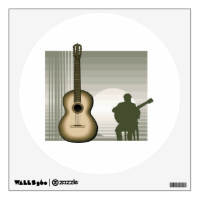 acoustic guitar player sitting brown.png wall skins