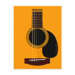 acoustic guitar postcard
