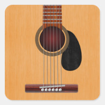 Acoustic Guitar Square Sticker