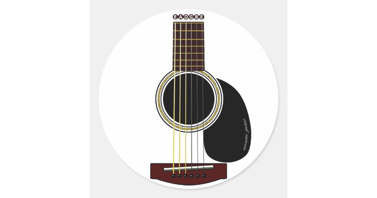 acoustic guitar sticker Zazzle