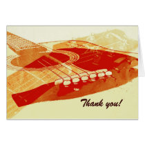 acoustic guitar thank you card cards