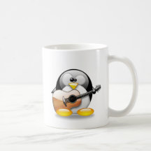 Acoustic Guitar Tux (Linux Tux) Mugs